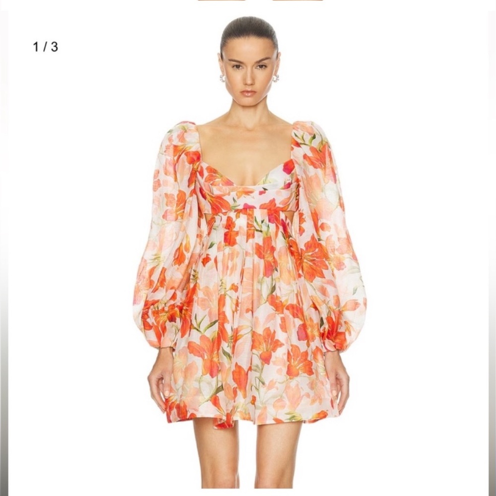 Zimmermann Tranquillity mini dress 
Floral Puff Sleeve Dress